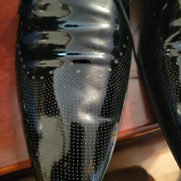 Giovanni Conti Italian black leather lace up shoes size 45 European/12 us - Picture 2 of 12